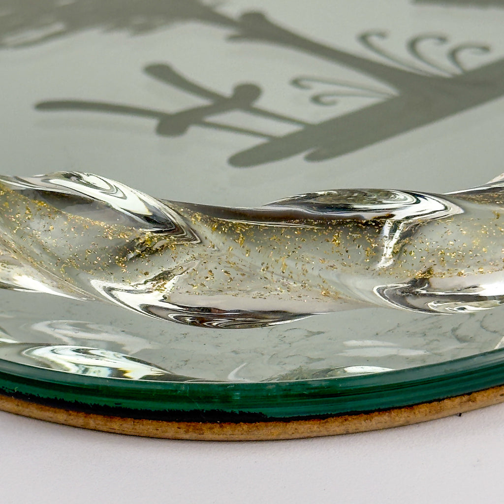 Vintage Venetian Murano glass Mirror Tray, Italy 1950s
