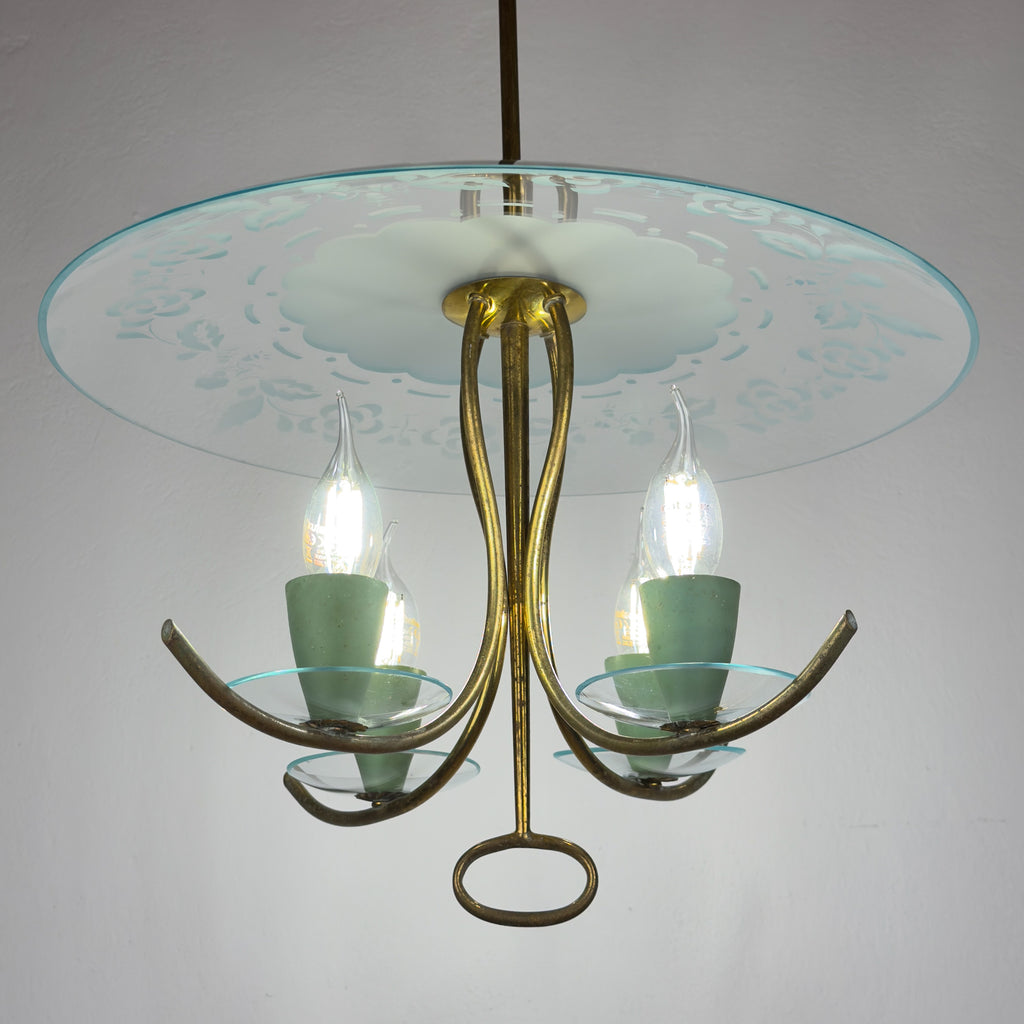 Vintage chandelier by Pietro Chiesa for Fontana Arte, Italy 1930s