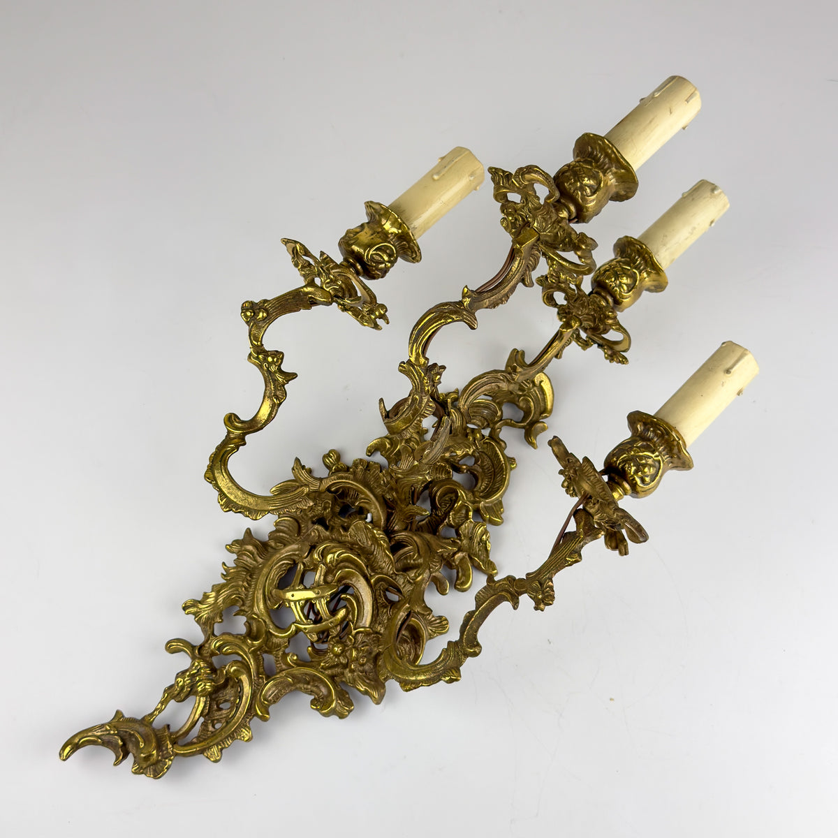 Vintage Bronze Wall Sconce - Italian Home Decor - Italy, 1930s