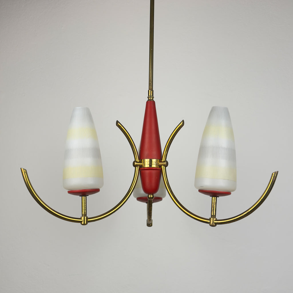 Mid-Century Stilnovo chandelier, Italy 1940-50s