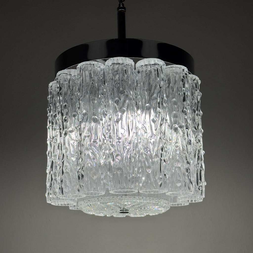 Vintage murano glass chandelier Tronchi by Toni Zuccheri for Venini, Italy 1960s