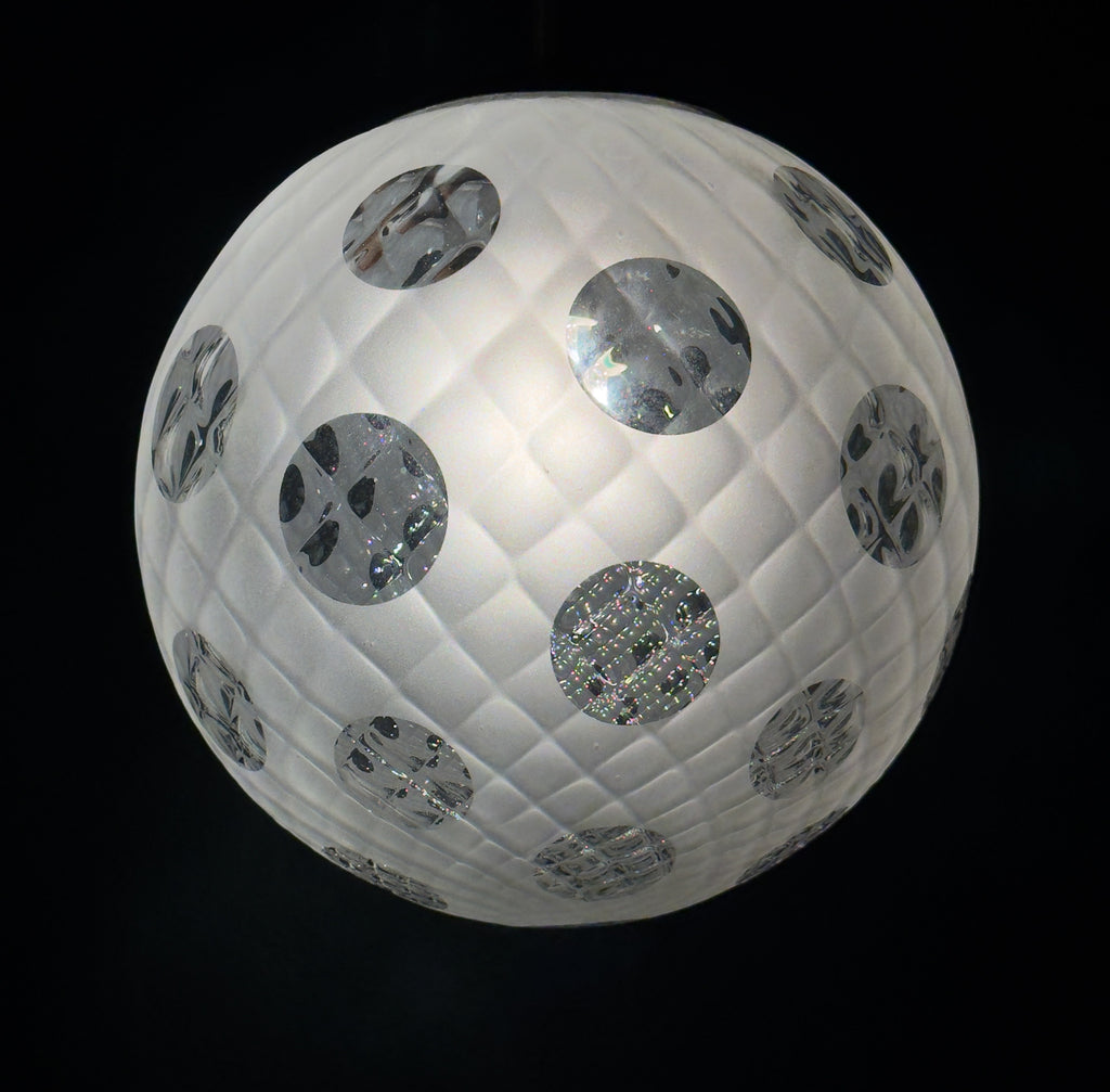 Vintage murano sphere ball pendant lamp Italy 1950s, Mid-century italian lighting