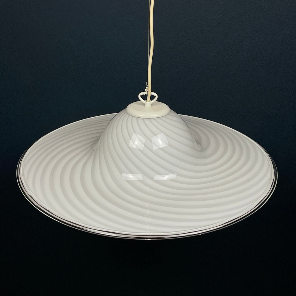 Swirl Murano Glass Pendant Lamp: Mid-Century Italian Lighting