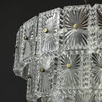 Vintage large crystal chandelier Italy 1960s