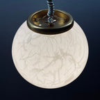 Classic white murano pendant lamp Italy 1970s Italian mid-century modern lighting