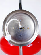 Meblo Guzzini Red Glass Wall Lamp: 1980s Space Age Sconce