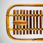 Mid-century modern Bamboo & Rattan Coat Rack by Olaf von Bohr, Italy, 1950s