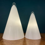 Pair of murano table lamps Cone Italy 1970s Italian Modern Mid-century home decor