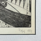 Graphics, etching, signature "Popy", Italy 1972