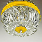Mid-century yellow pendant lamp Italy 1960s Vintage Italian lighting Space Age