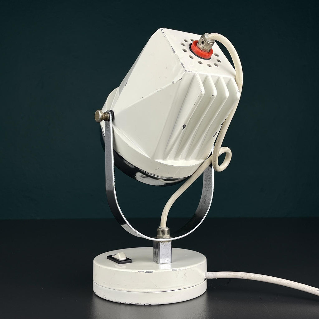 Mid-century white desk lamp, Italy 1960s, Retro lighting Space Age Atomic