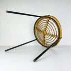Vintage bamboo metal stool Italy 1950s MCM modern design