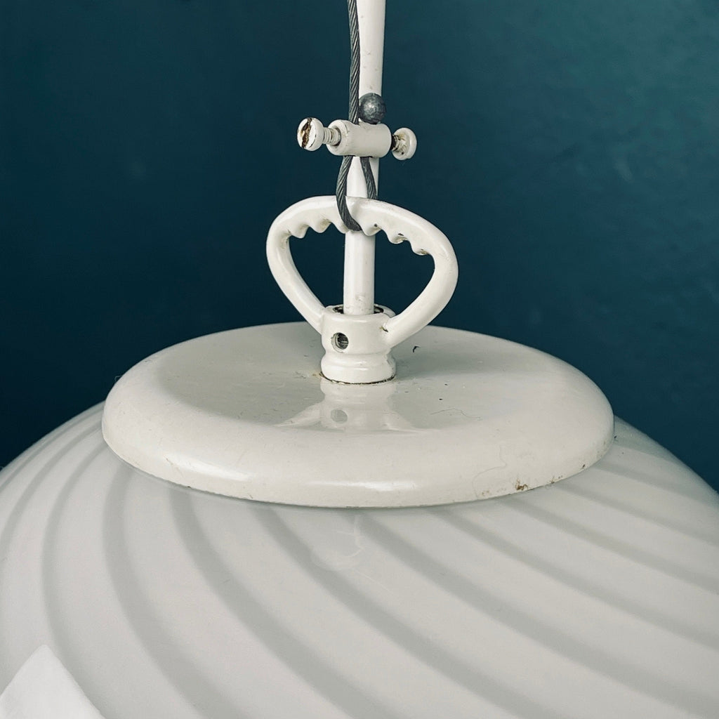 Vintage Swirl Murano Glass Pendant Lamp - Italian Mid-Century Lighting