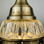Mid-century glass pendant lamp Italy 1960s Vintage Italian lighting Space Age