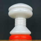 Vintage White Opaline Glass Table Lamp: Italian Mid-Century Modern Lighting