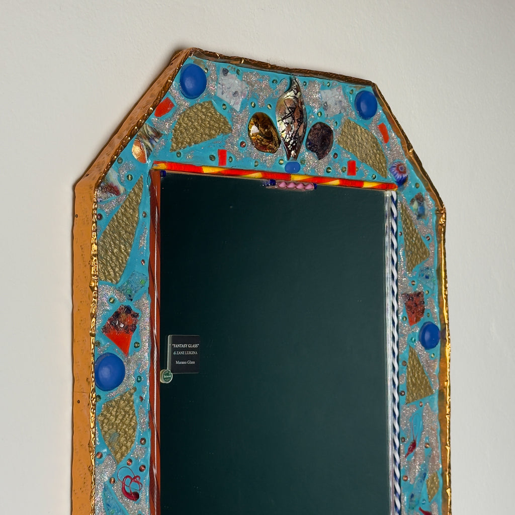 Mid-Century Murano Glass Mosaic Mirror by Zane Luigina "Fantasy Glass", Italy, 1990s