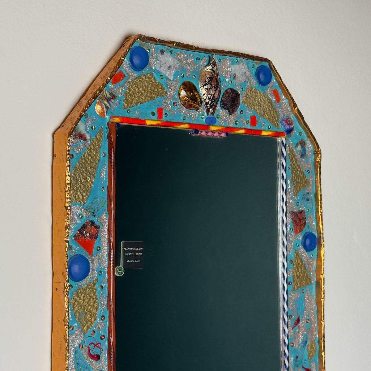 Mid-Century Murano Glass Mosaic Mirror by Zane Luigina "Fantasy Glass", Italy, 1990s