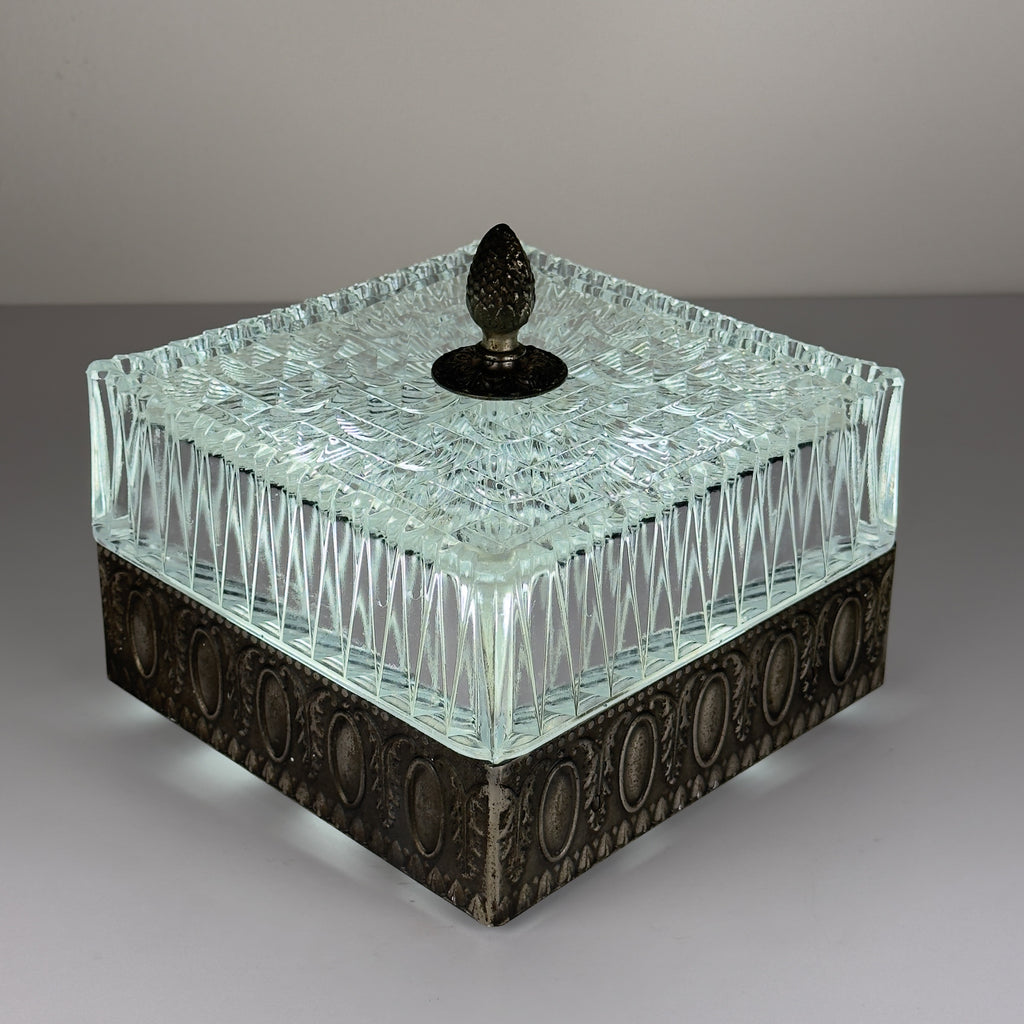 Vintage crystal ceiling lamp, Italy 1960s