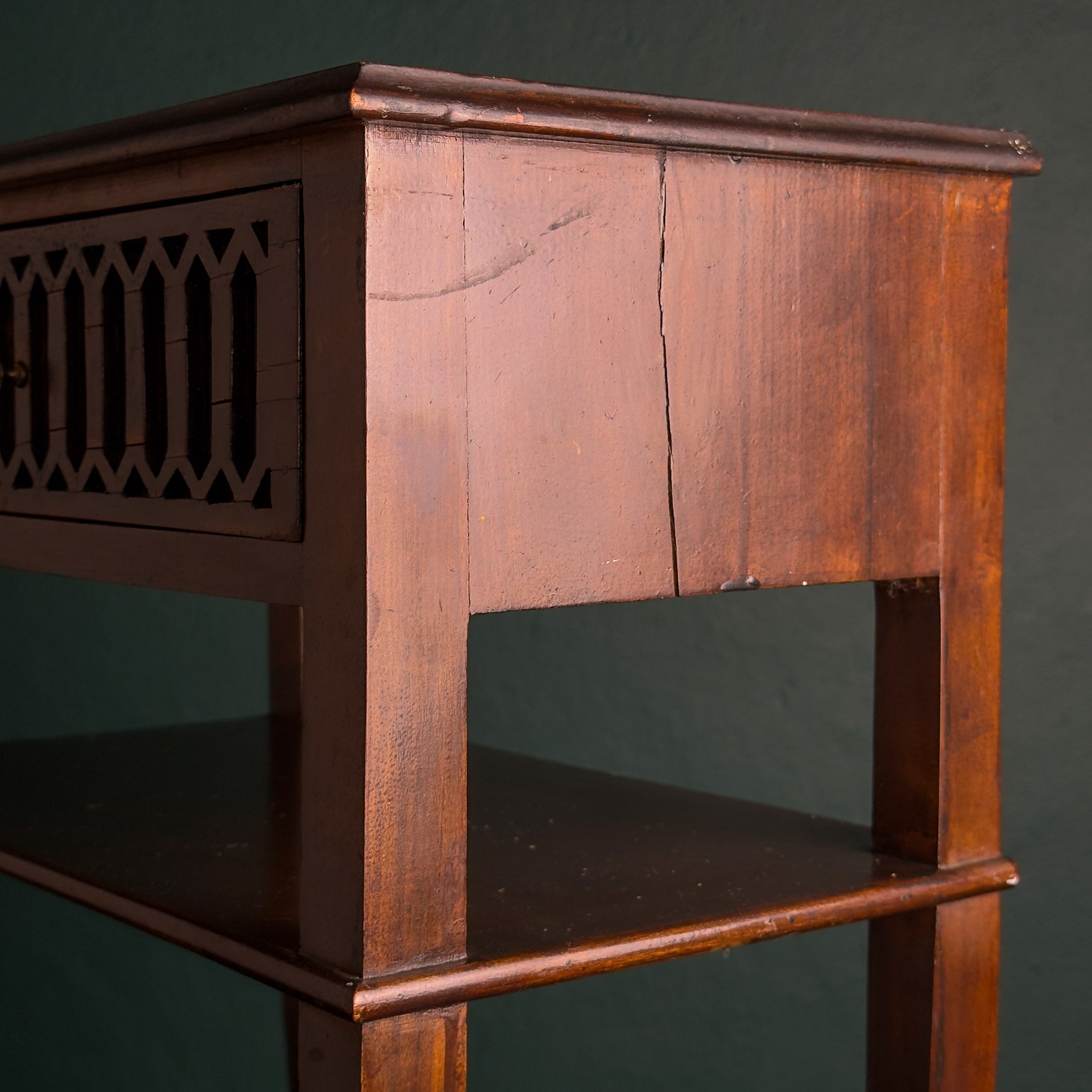 Vintage wood nightstand Italy 1970s
