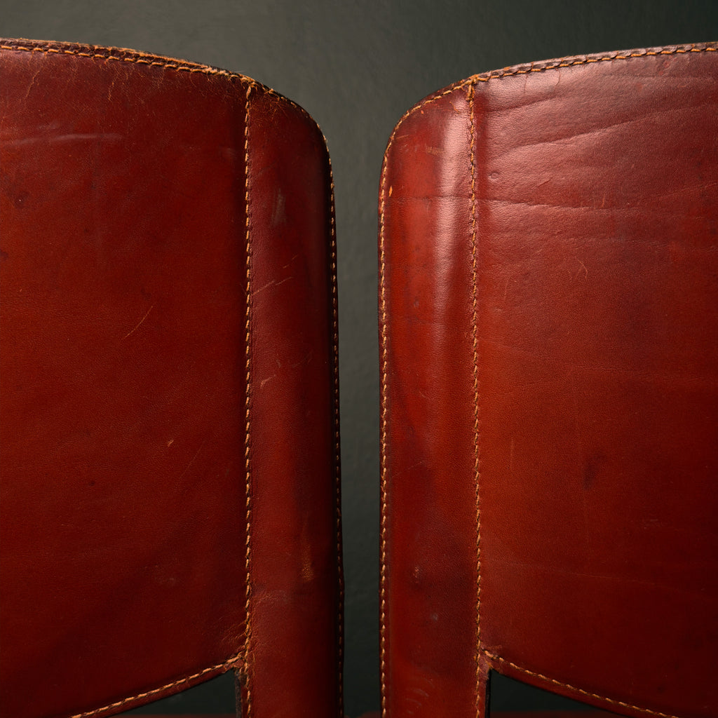 Mid-century Sistina Saddle dining chairs by Tito Agnoli for Matteo Grassi, Italy 1980s, Set of 4
