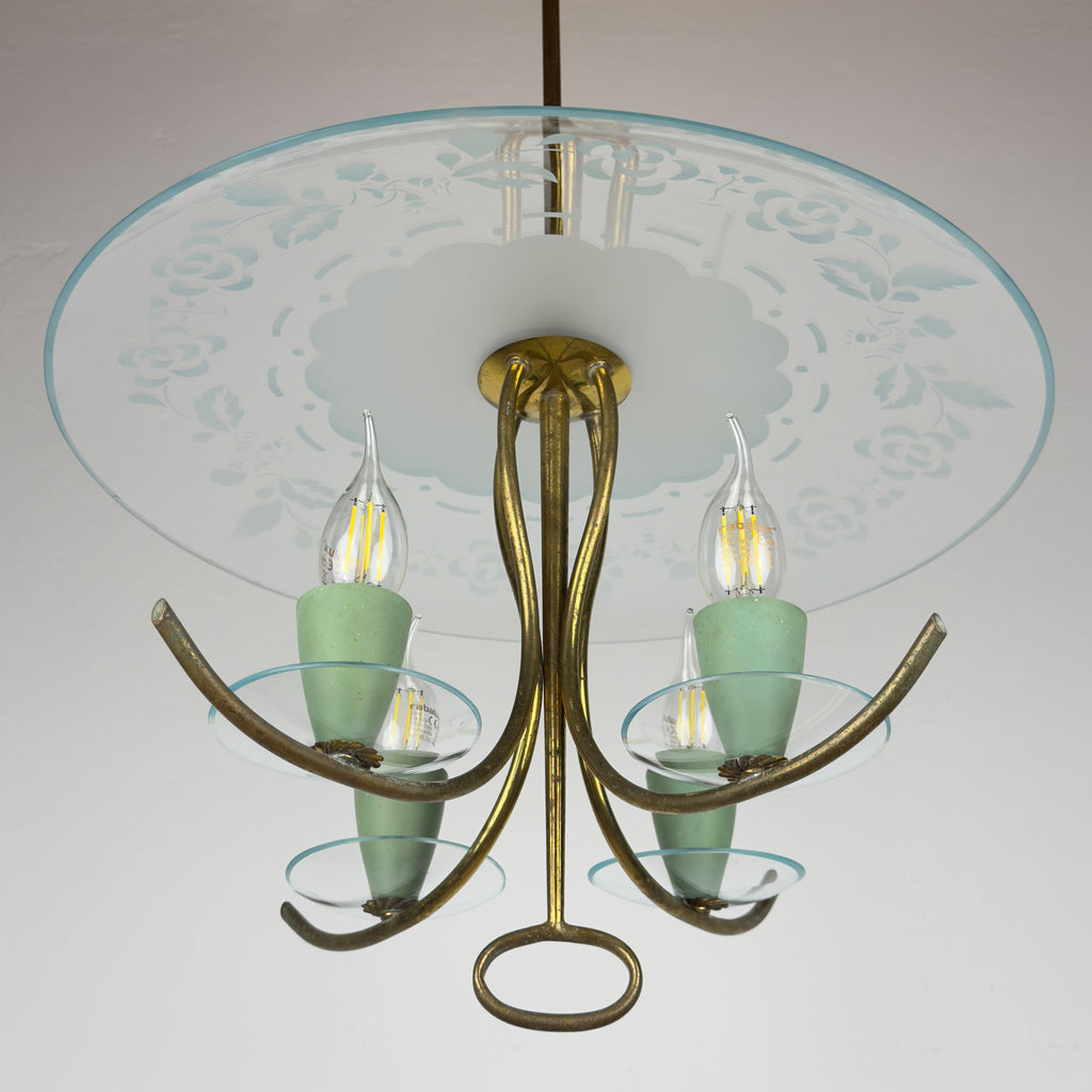 Vintage chandelier by Pietro Chiesa for Fontana Arte, Italy 1930s