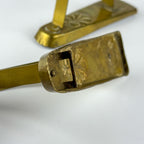 Antique Art Nouveau Brass Curtain Rod Brackets, Set of 2, Austria 1900s