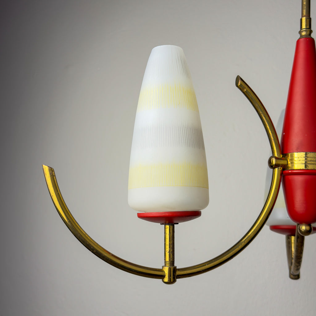 Mid-Century Stilnovo chandelier, Italy 1940-50s