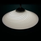 Vintage Swirl Murano Glass Pendant Lamp, Italy 1970s