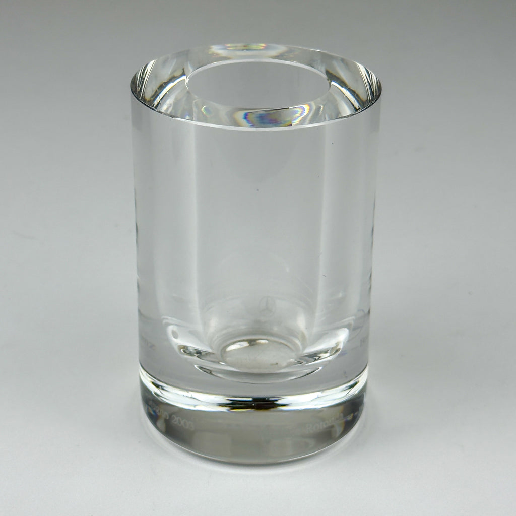 Mercedes-Benz Auto Rotonda Crystal Glass Vase by Il Giugno, 2003, Italian Design, 24% Lead Crystal
