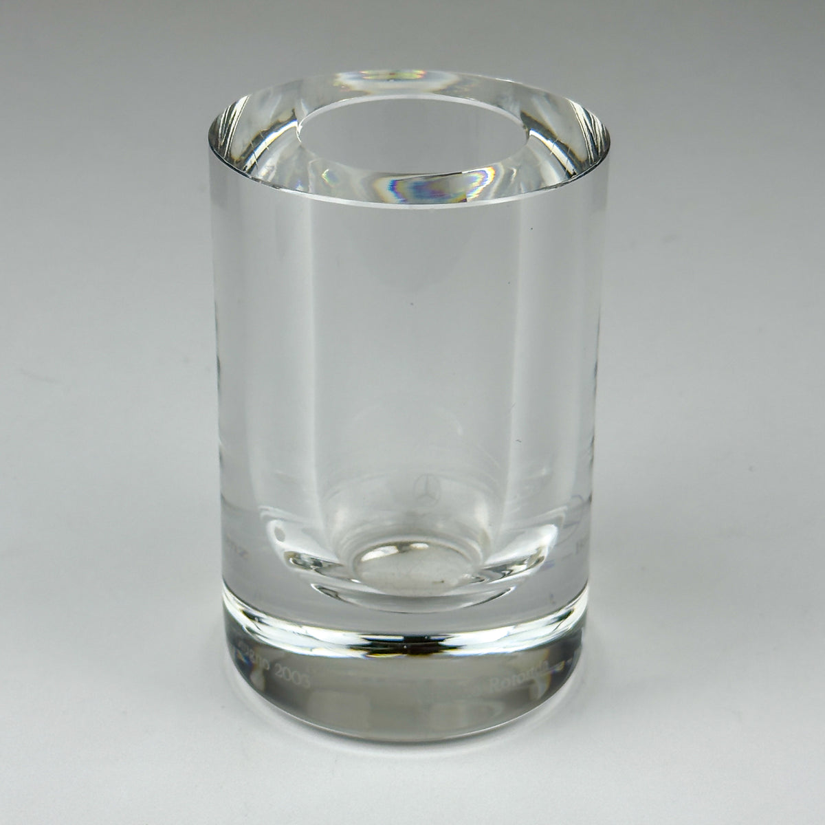 Mercedes-Benz Auto Rotonda Crystal Glass Vase by Il Giugno, 2003, Italian Design, 24% Lead Crystal