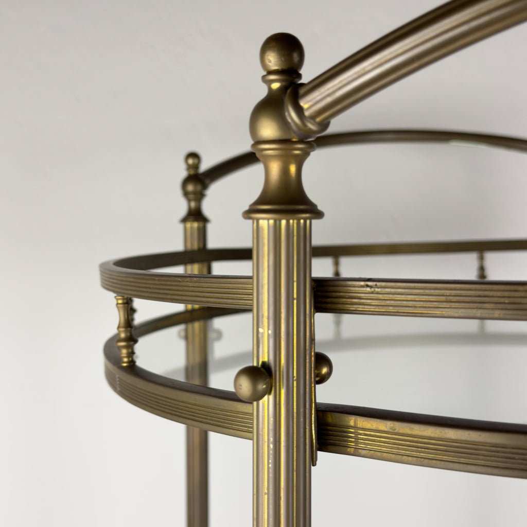 Vintage brass bar cart, France 1950s