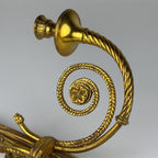Large Bronze Wall Candle Sconce, France 1950s