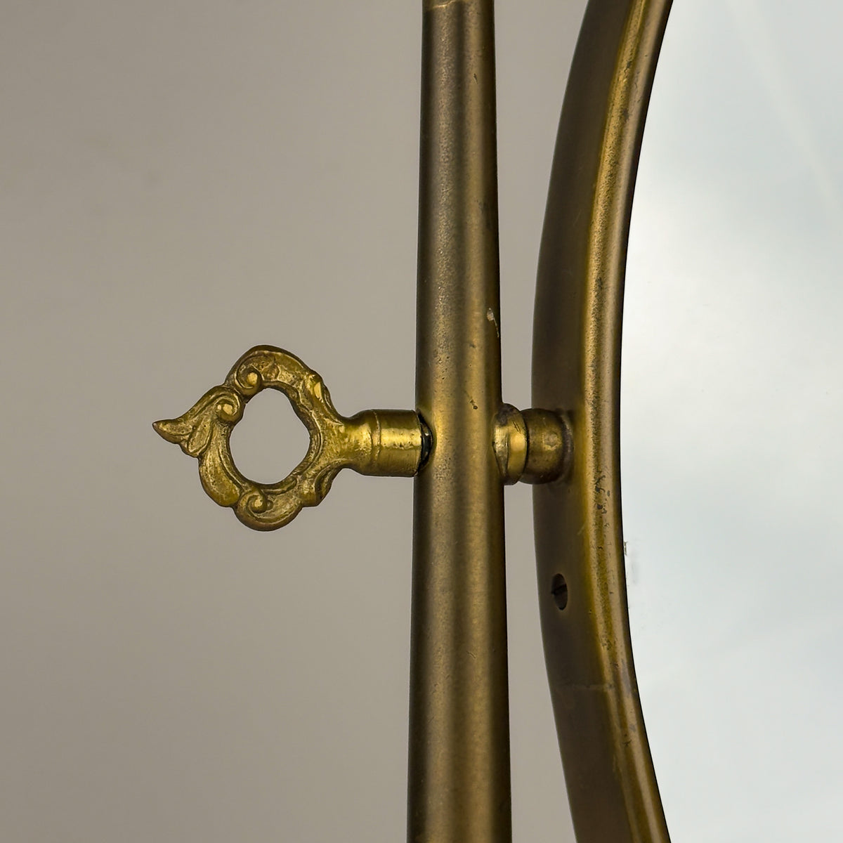 Vintage tabletop vanity mirror from brass, Italy, 1950s