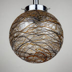 Vintage Murano sphere ball pendant lamp, Italy 1960s