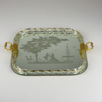 Vintage Venetian Murano glass Mirror Tray, Italy 1950s