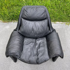 P60 lounge black chair by Vittorio Introini for Saporiti Italy 1960s