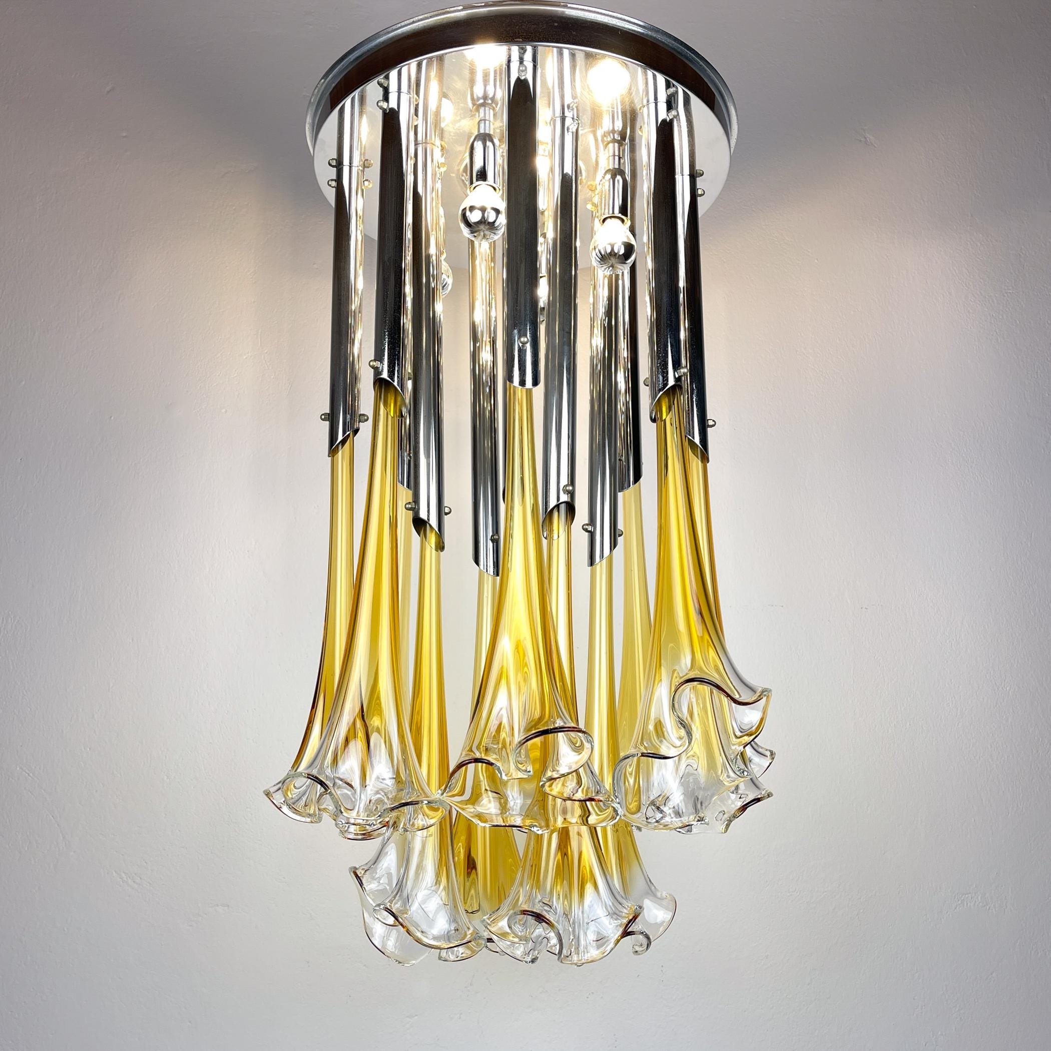 Original Murano chandelier Calla Lily by Venini, Italy 1960s