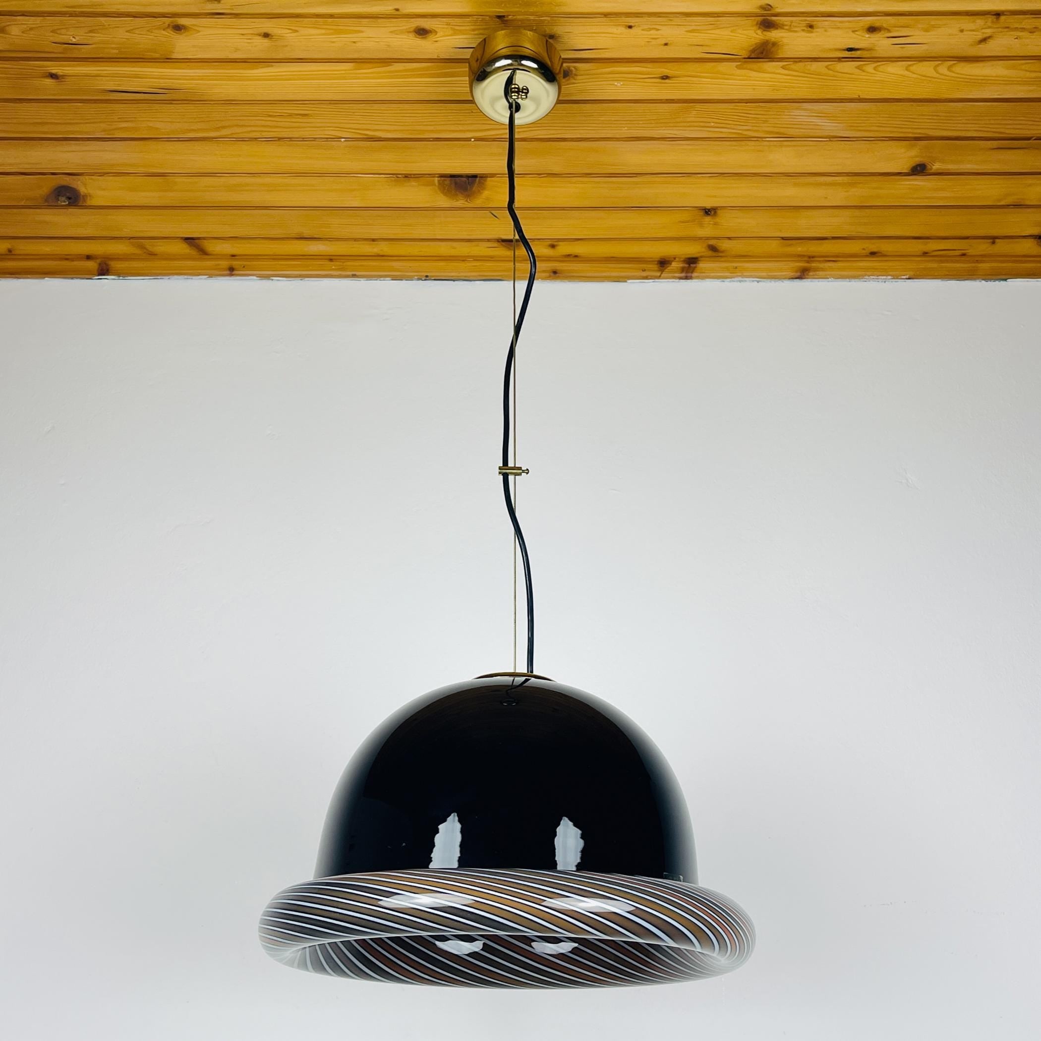 Vintage Murano black pendant lamp by Lino Tagliapietra for VeArt, Italy 1960s