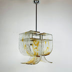 Vintage Murano glass chandelier by Mazzega, Italy 1970s, Space age, Mid-century modern