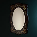 Vintage large wooden mirror, Italy 1970s