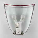 Vintage white and red murano wall lamp by ITRE, Italy 1980s MCM murano sconce