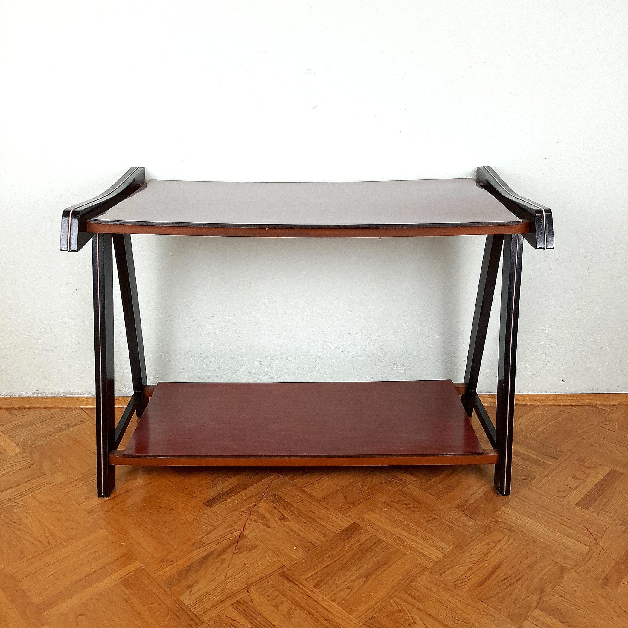 Mid-century TV or Radio Console Table, Yugoslavia 1970s, Retro furniture