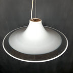 Murano glass white pendant lamp Italy 1970s Mid-century lighting XL ceiling lamp