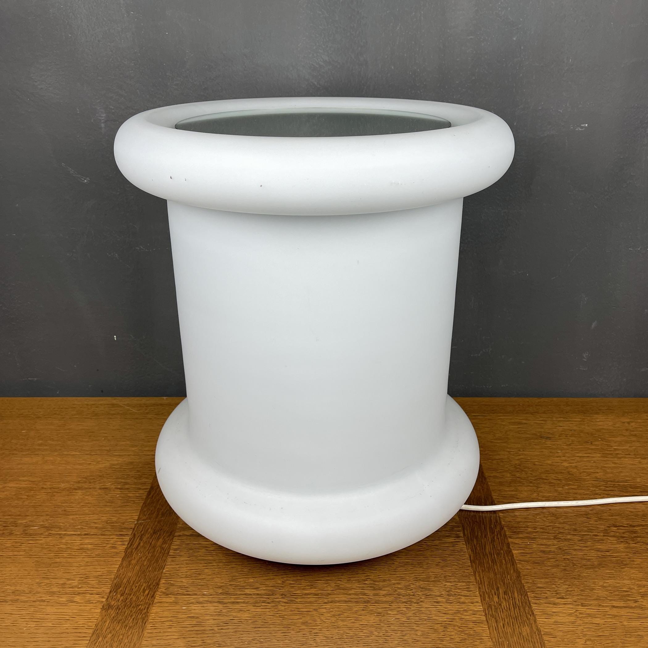 Vintage opaline glass floor lamp, Italy 1970s