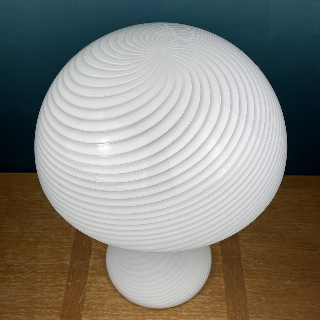 Large classic swirl Murano table lamp Mushroom Italy 1970s Mid-century italian modern