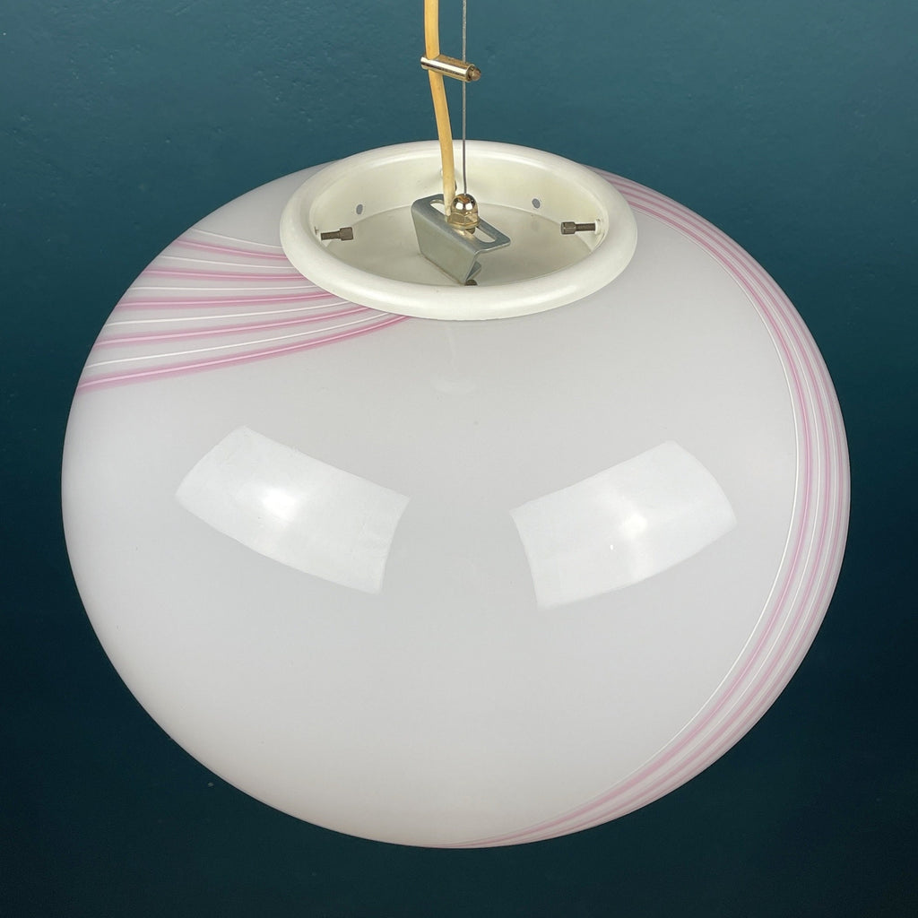 Classic swirl murano pendant lamp Vetri Murano Italy 1970s Italian mid-century modern lighting