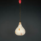 Mid-century multicolor opaline murano glass pendant lamp by Stilnovo Italy 1950s