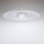 XL Mid-century white murano glass pendant lamp Italy 1970s Retro lighting Space age