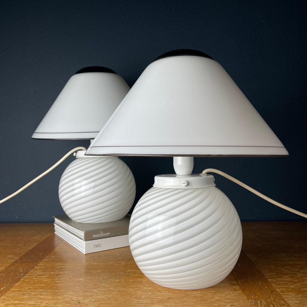 Murano Mushroom Table Lamps: Italian Modern Retro Decor, 1970s, Set of 2