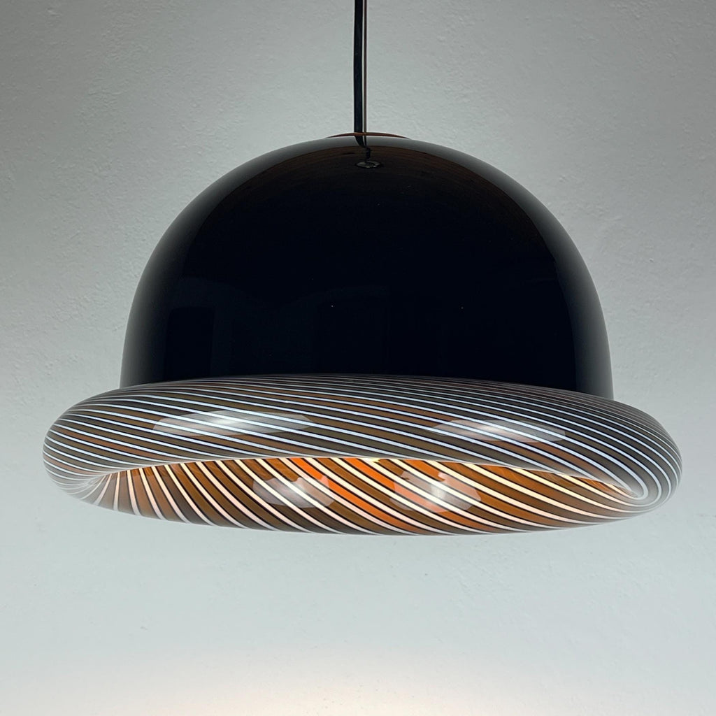 Vintage Murano black pendant lamp by Lino Tagliapietra for VeArt, Italy 1960s